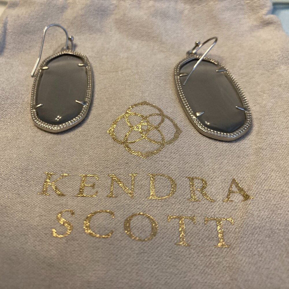 Kendra Scott Slate Gray Drop Earrings